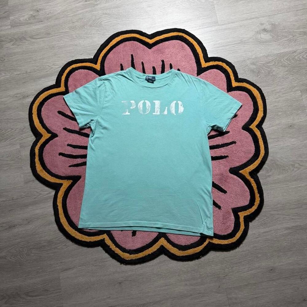 Vintage Y2K Polo Ralph Lauren Graphic Spellout Logo T-shirt Kids XL Fits Small
